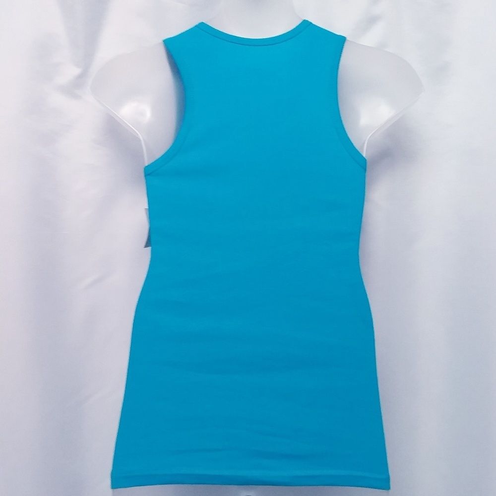 Salt Creek Tank New York Rhinestone Script Ribbed Racer Back NY Junior Large New - Picture 3 of 6